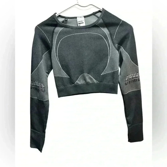 NWOT GYMSHARK GRAY TURBO SEAMLESS CROP TOP - Picture 3 of 6